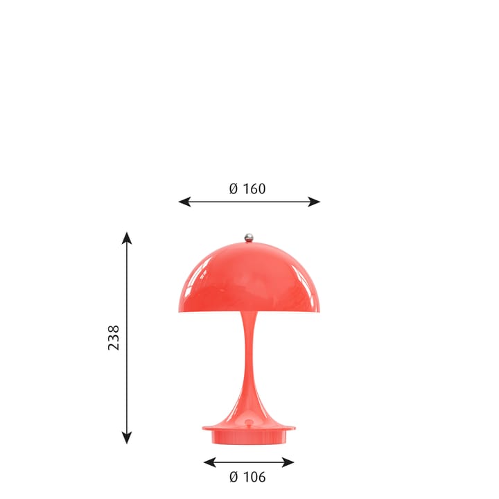 Lampada da tavolo Panthella 160 portable, Coral Louis Poulsen