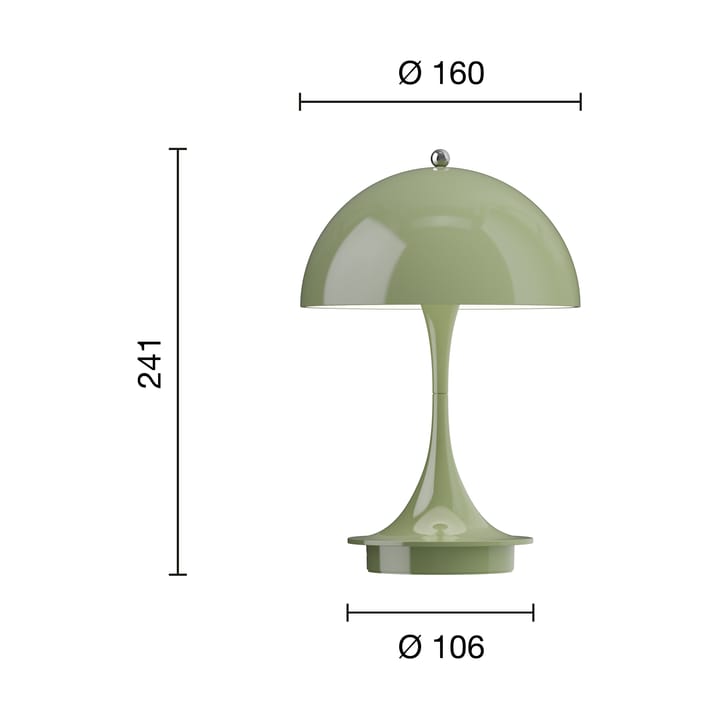 Lampada da tavolo Panthella 160 portable, Green Louis Poulsen
