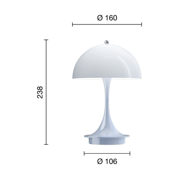 Lampada da tavolo Panthella 160 portable - Pale blue - Louis Poulsen