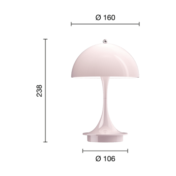 Lampada da tavolo Panthella 160 portable - Pale rose - Louis Poulsen