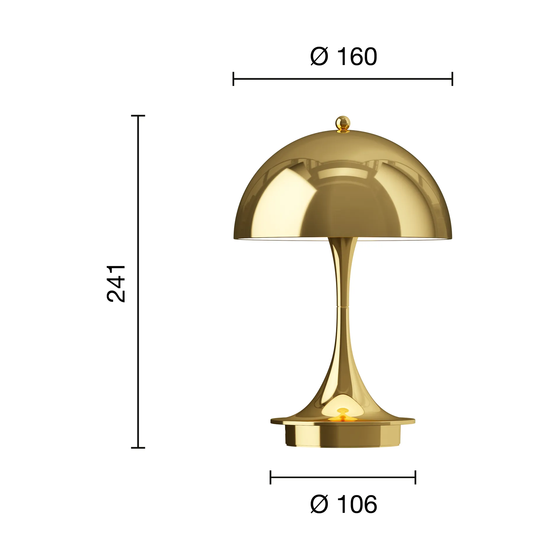 Lampada da tavolo Panthella 160 Portable v3, Brass metallised Louis Poulsen