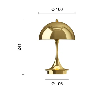 Lampada da tavolo Panthella 160 Portable v3 - Brass metallised - Louis Poulsen