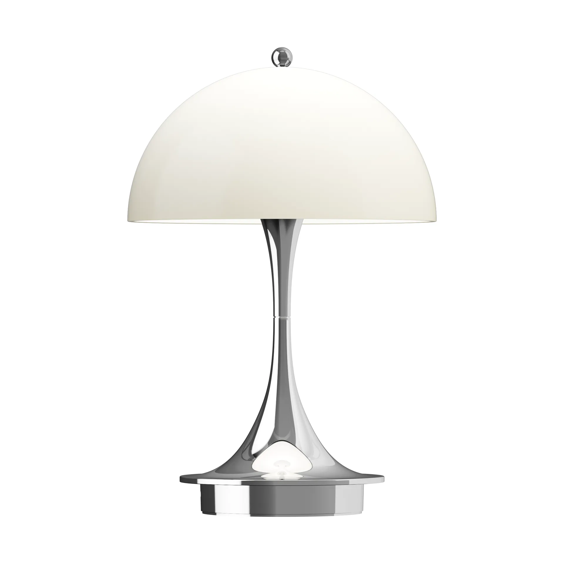 Lampada da tavolo Panthella 160 Portable v3, Chrome opal beige Louis Poulsen