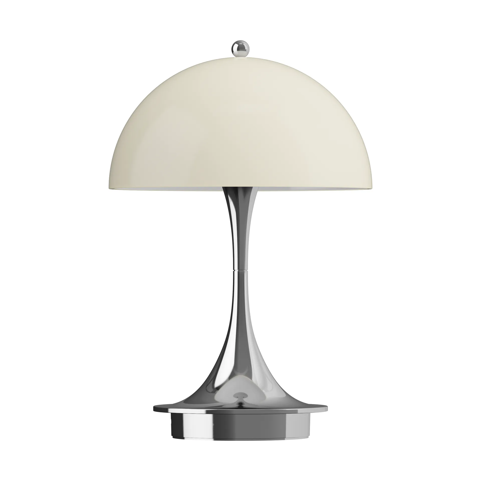 Lampada da tavolo Panthella 160 Portable v3, Chrome opal beige Louis Poulsen