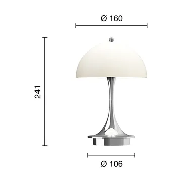 Lampada da tavolo Panthella 160 Portable v3 - Chrome opal beige - Louis Poulsen