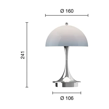 Lampada da tavolo Panthella 160 Portable v3 - Chrome opal bluegrey - Louis Poulsen