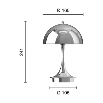 Lampada da tavolo Panthella 160 Portable v3 - Chrome - Louis Poulsen
