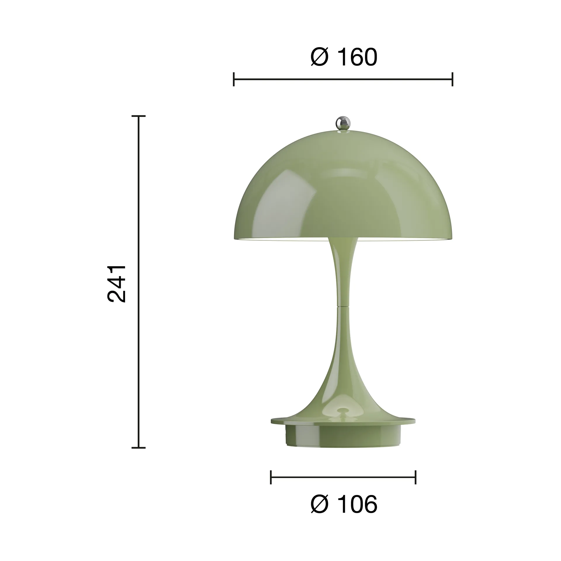 Lampada da tavolo Panthella 160 Portable v3, Green Louis Poulsen
