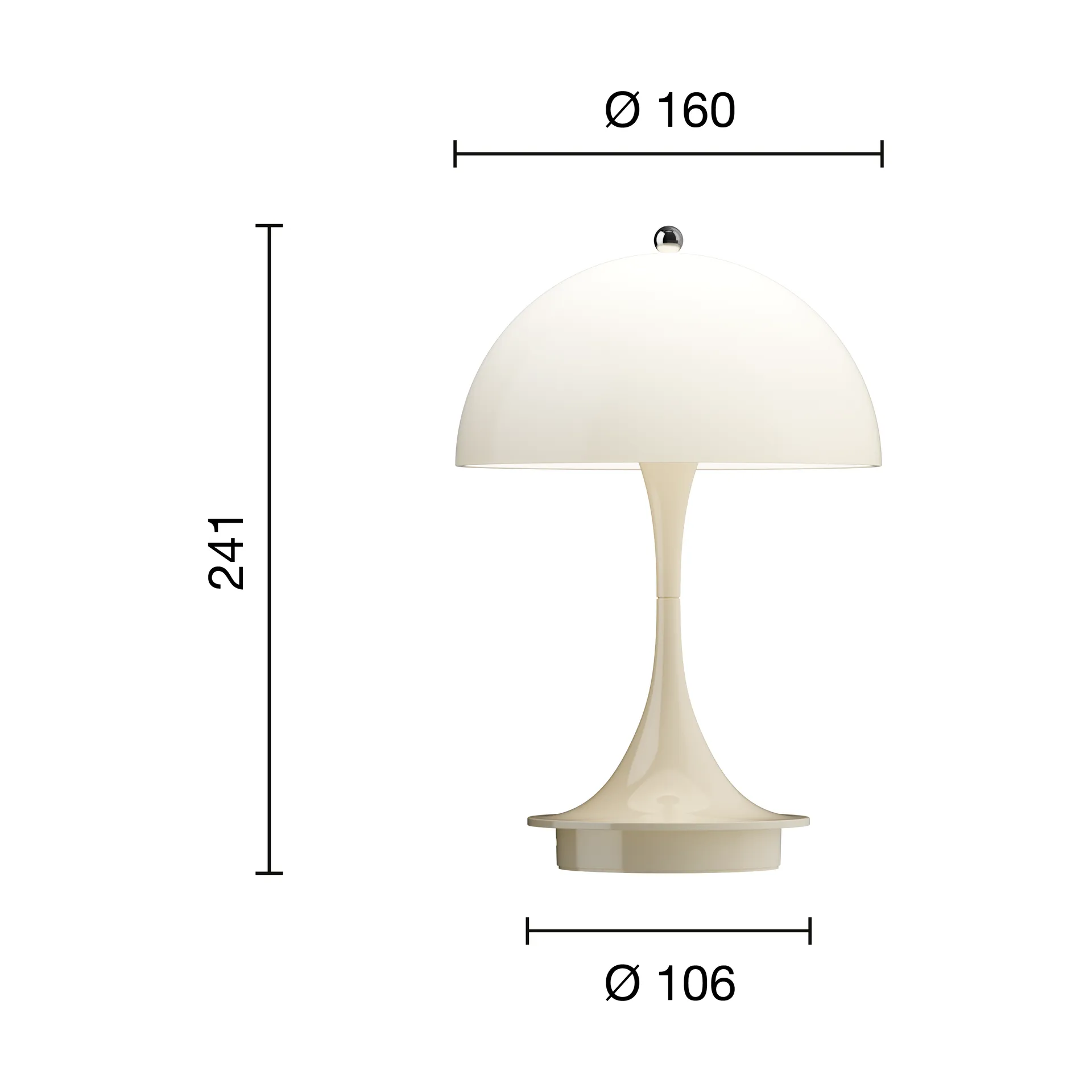 Lampada da tavolo Panthella 160 Portable v3, Opal beige Louis Poulsen