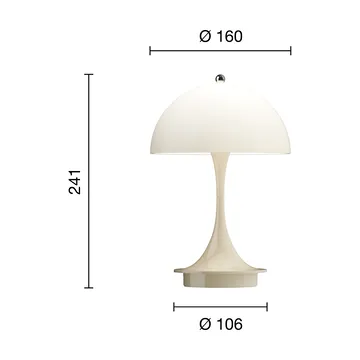 Lampada da tavolo Panthella 160 Portable v3 - Opal beige - Louis Poulsen