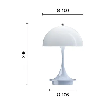 Lampada da tavolo Panthella 160 Portable v3 - Opal pale blue - Louis Poulsen