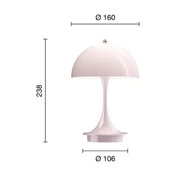 Lampada da tavolo Panthella 160 Portable v3 - Opal pale rose - Louis Poulsen