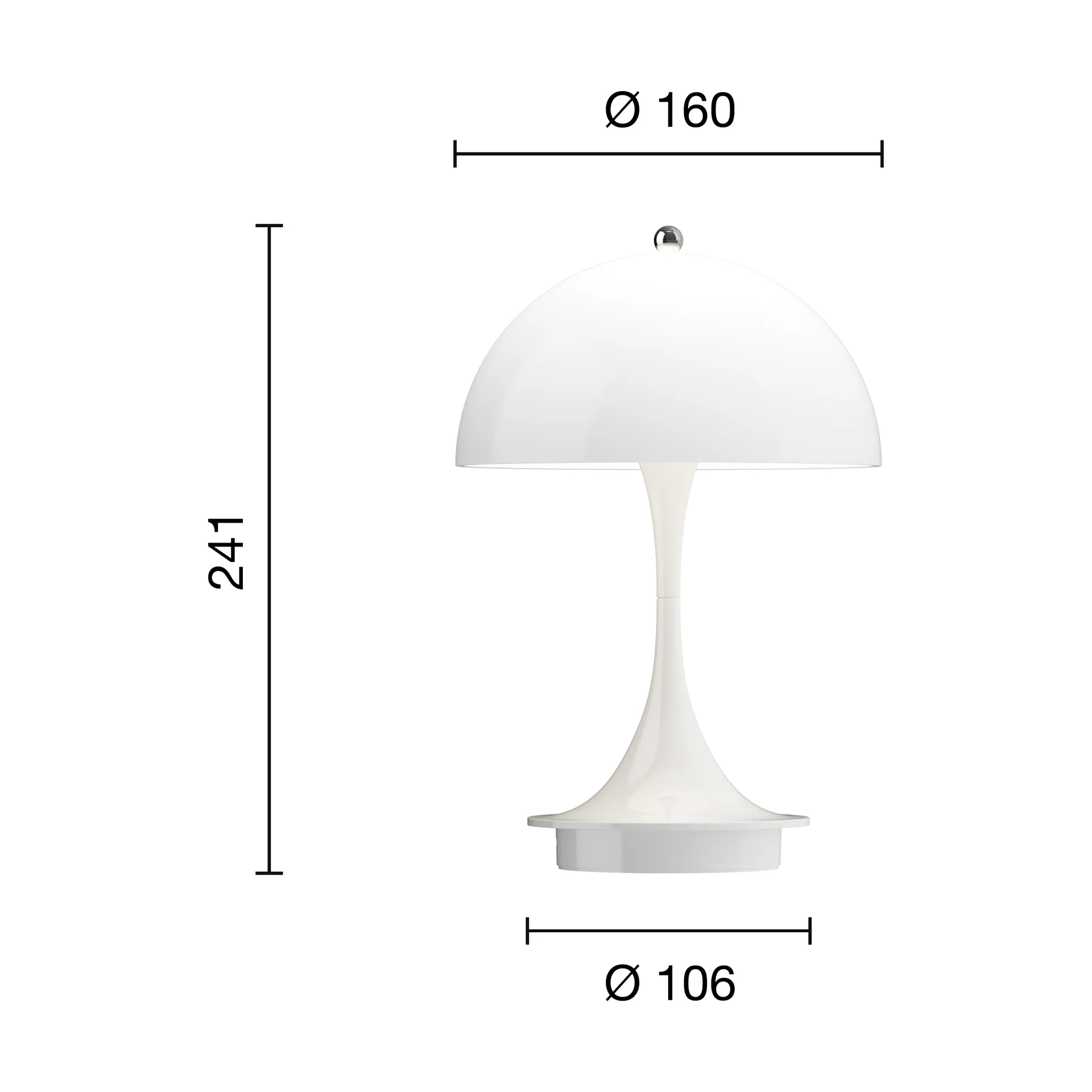 Lampada da tavolo Panthella 160 Portable v3, Opal white Louis Poulsen