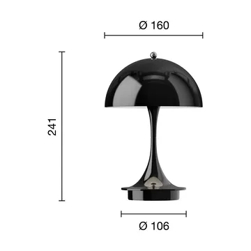 Lampada da tavolo Panthella 160 Portable v3 - Opaque black - Louis Poulsen