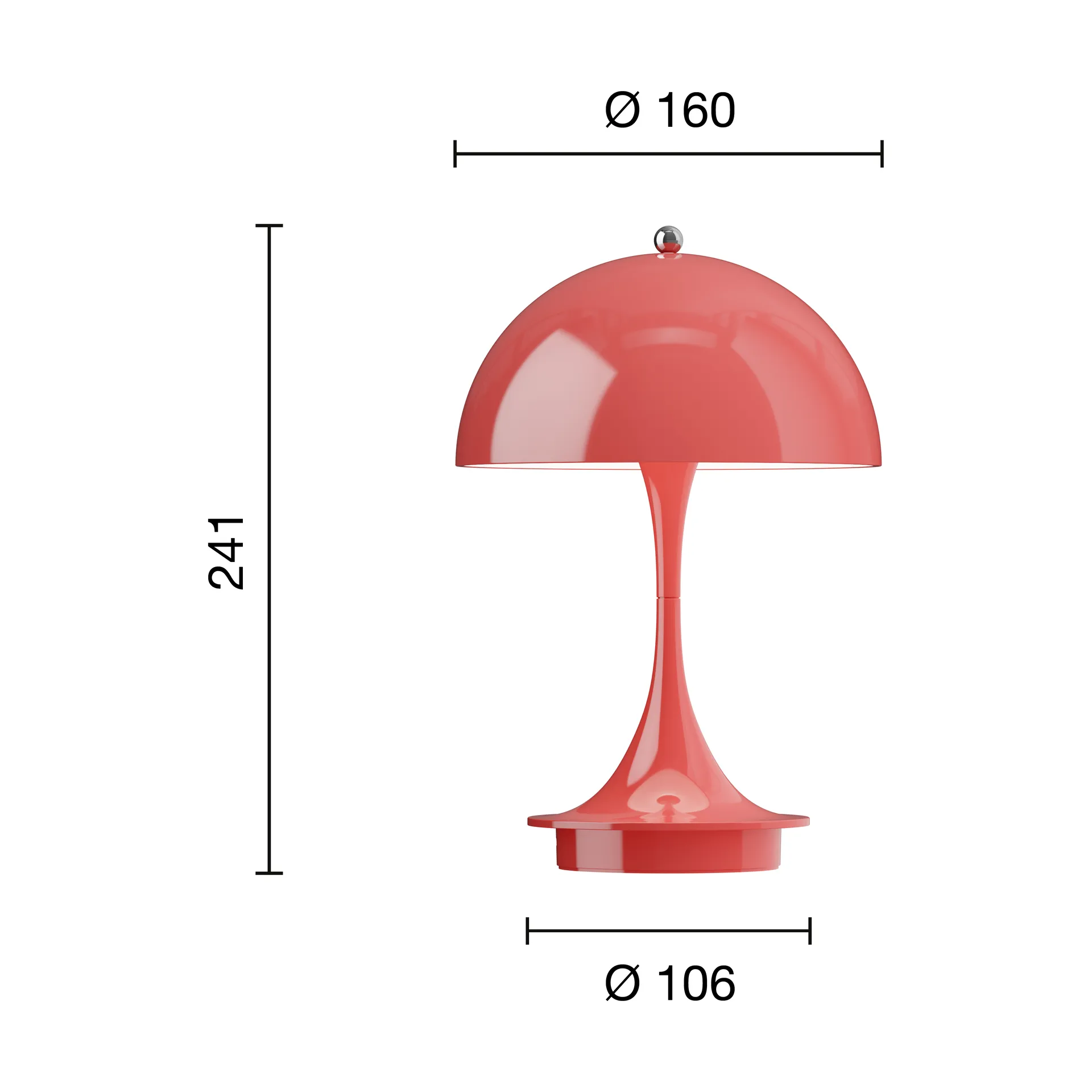 Lampada da tavolo Panthella 160 Portable v3, Opaque coral Louis Poulsen