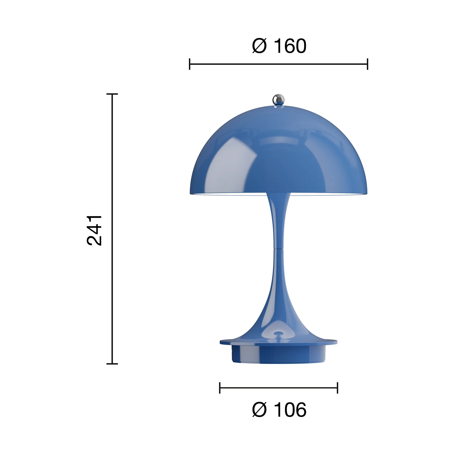 Lampada da tavolo Panthella 160 Portable v3, Opaque indigo Louis Poulsen