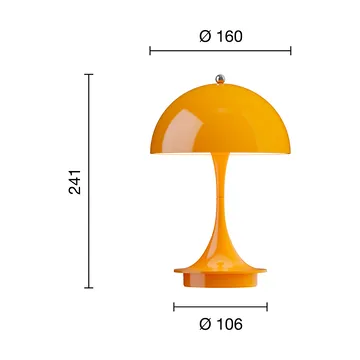 Lampada da tavolo Panthella 160 Portable v3 - Opaque orange - Louis Poulsen