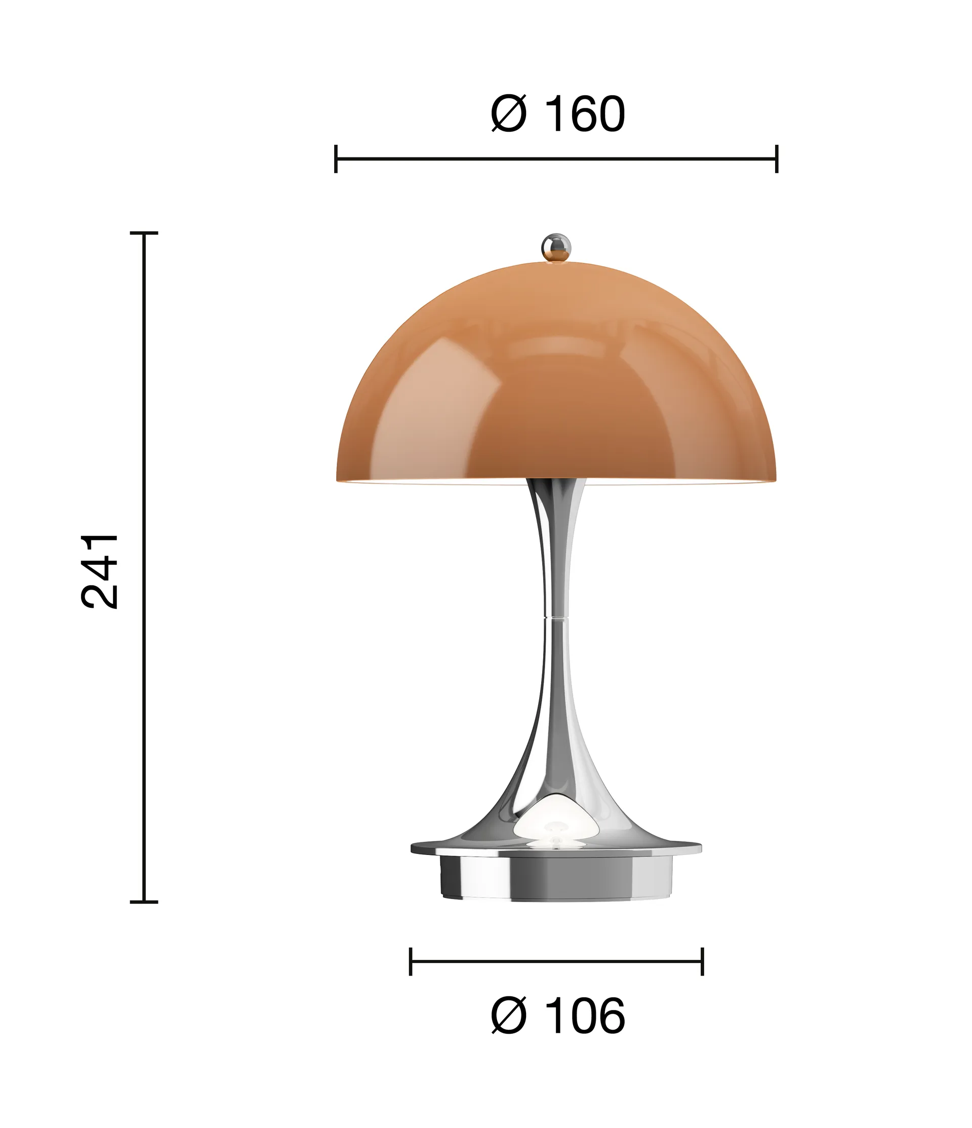 Lampada da tavolo Panthella 160 Portable v3, Original Opal Brown Louis Poulsen