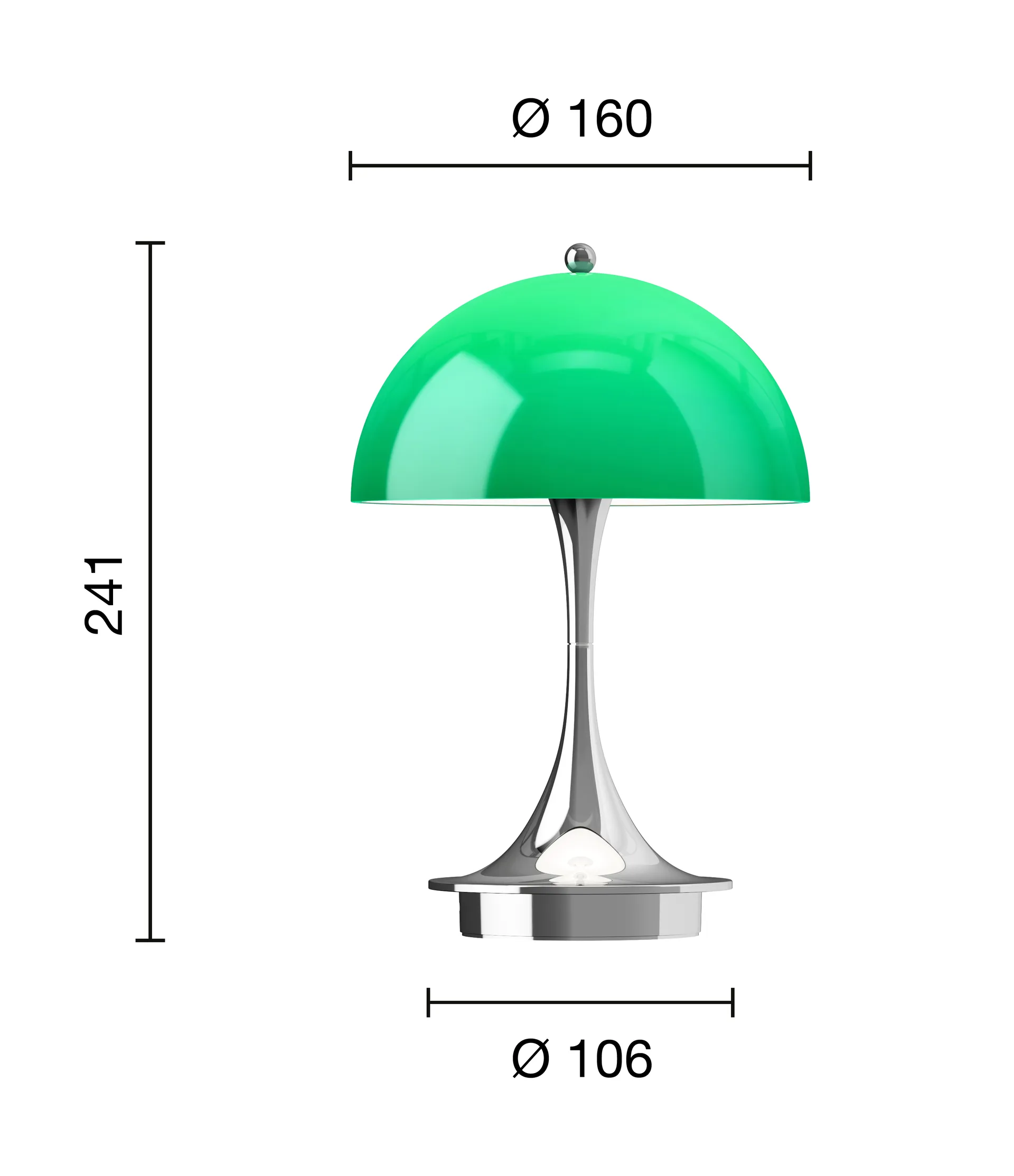 Lampada da tavolo Panthella 160 Portable v3, Original Opal Green Louis Poulsen