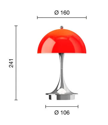 Lampada da tavolo Panthella 160 Portable v3 - Original Opal Red - Louis Poulsen