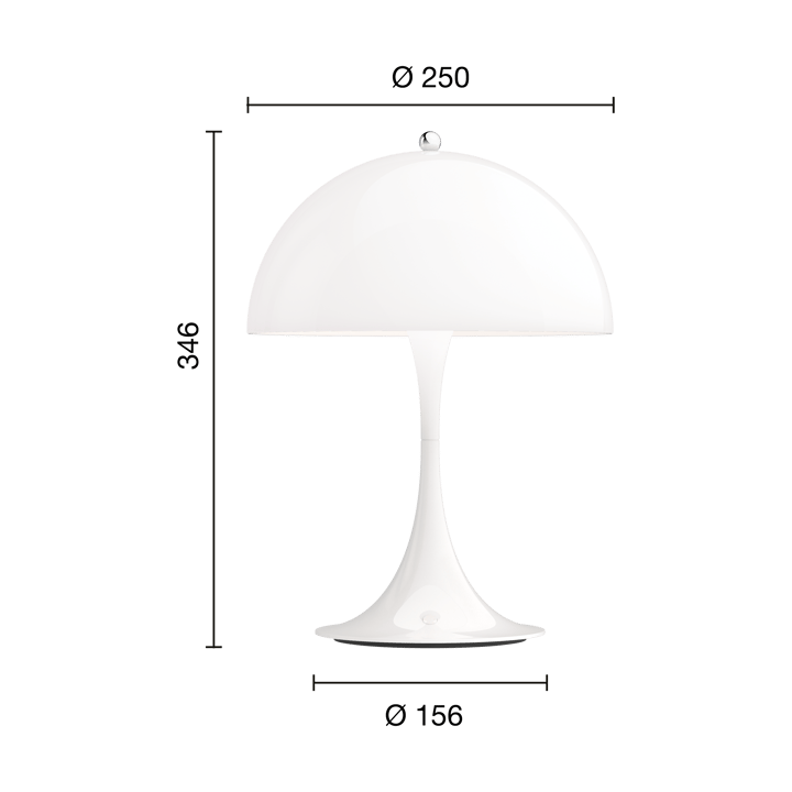 Lampada da tavolo Panthella 250 portable - Acrilico bianco opalino - Louis Poulsen