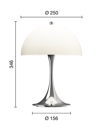 Lampada da tavolo Panthella 250 portable - Chrome opal beige - Louis Poulsen