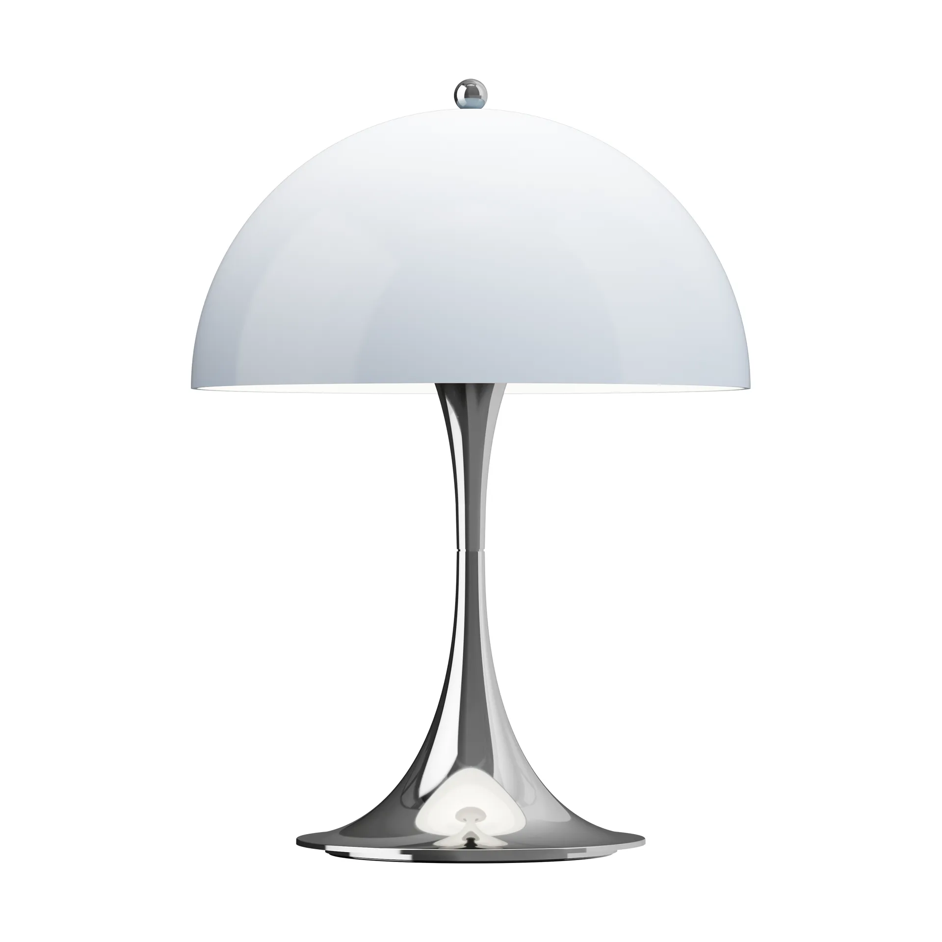 Lampada da tavolo Panthella 250 portable, Chrome opal blue grey Louis Poulsen
