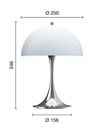 Lampada da tavolo Panthella 250 portable - Chrome opal blue grey - Louis Poulsen