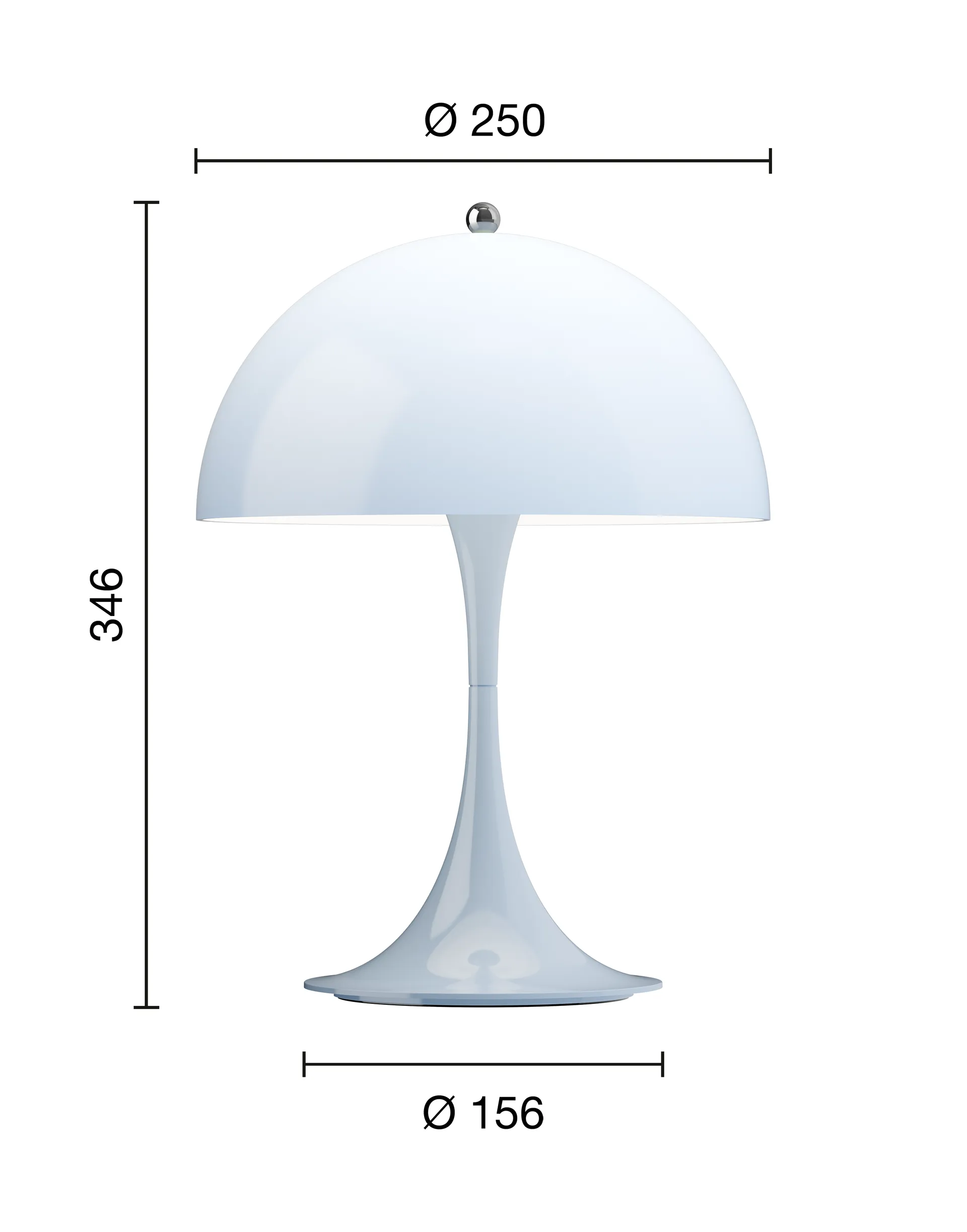 Lampada da tavolo Panthella 250 portable, Opal pale blue Louis Poulsen