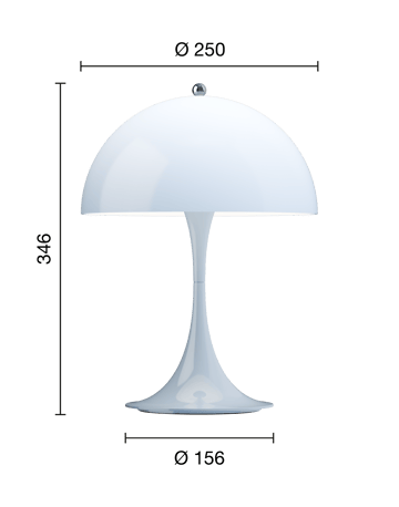 Lampada da tavolo Panthella 250 portable - Opal pale blue - Louis Poulsen