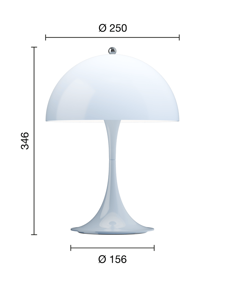 Lampada da tavolo Panthella 250 portable, Opal pale blue Louis Poulsen