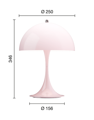 Lampada da tavolo Panthella 250 portable - Opal pale rose - Louis Poulsen