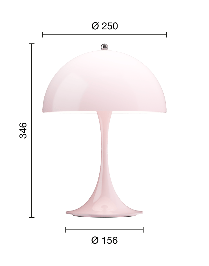 Lampada da tavolo Panthella 250 portable, Opal pale rose Louis Poulsen