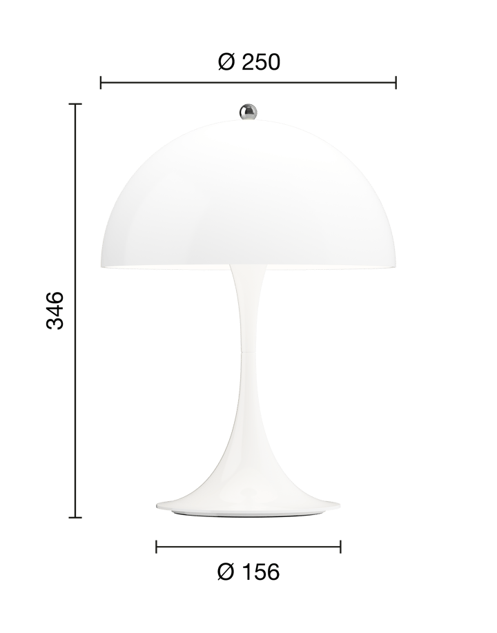 Lampada da tavolo Panthella 250 portable, Opal white Louis Poulsen