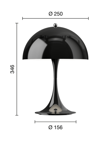 Lampada da tavolo Panthella 250 portable - Opaque black - Louis Poulsen