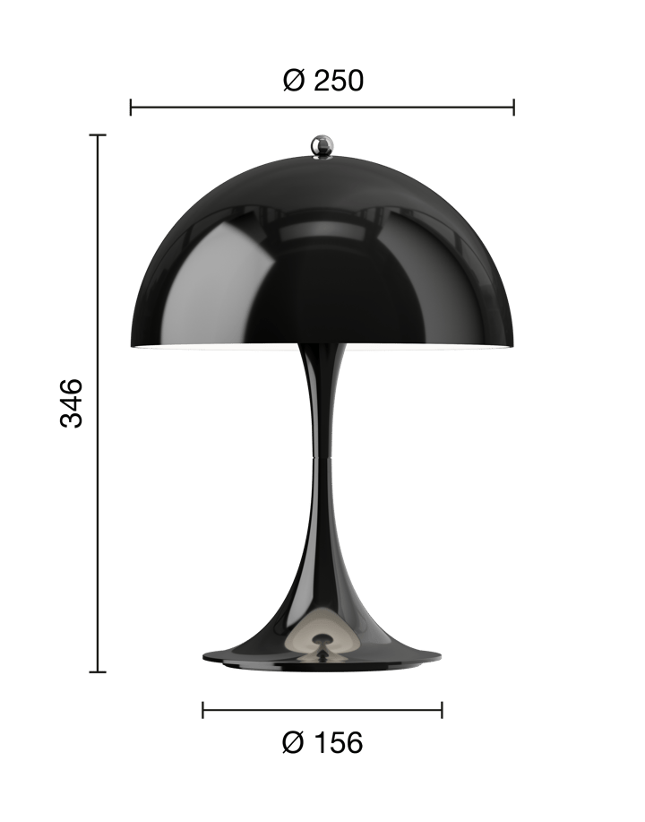 Lampada da tavolo Panthella 250 portable, Opaque black Louis Poulsen