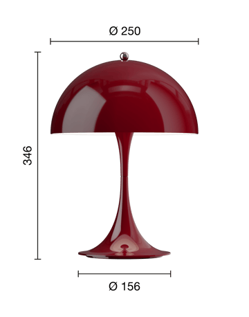 Lampada da tavolo Panthella 250 portable - Opaque burgundy - Louis Poulsen