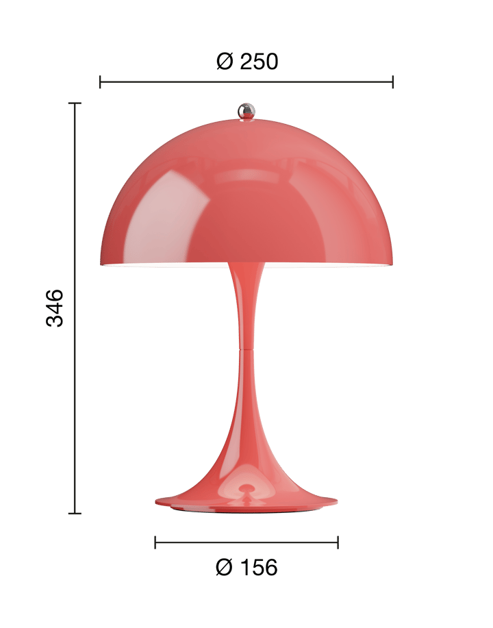 Lampada da tavolo Panthella 250 portable, Opaque coral Louis Poulsen