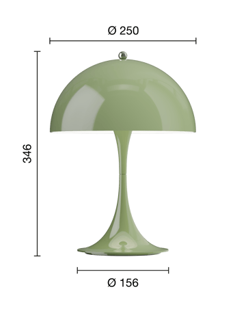Lampada da tavolo Panthella 250 portable - Opaque moss green - Louis Poulsen