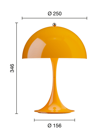 Lampada da tavolo Panthella 250 portable - Opaque orange - Louis Poulsen