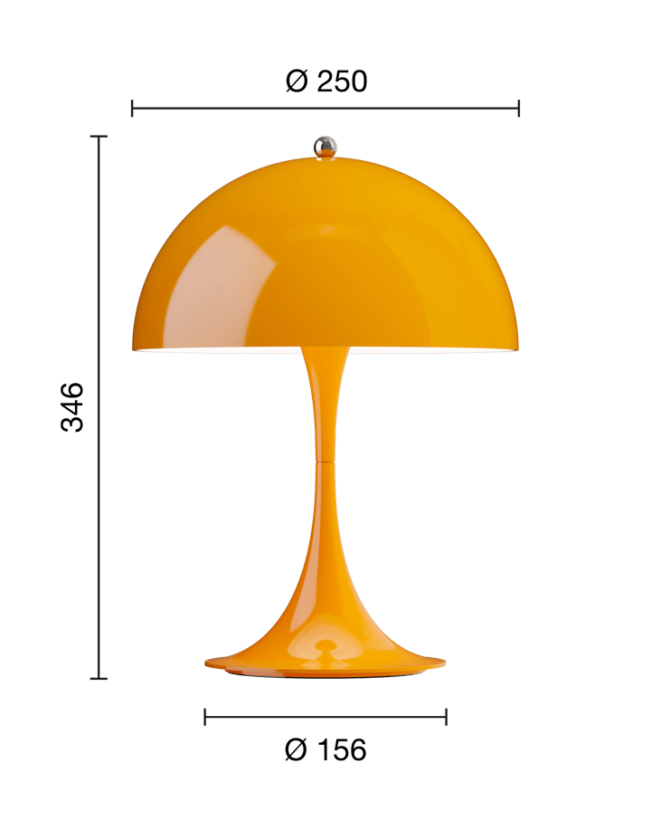 Lampada da tavolo Panthella 250 portable, Opaque orange Louis Poulsen