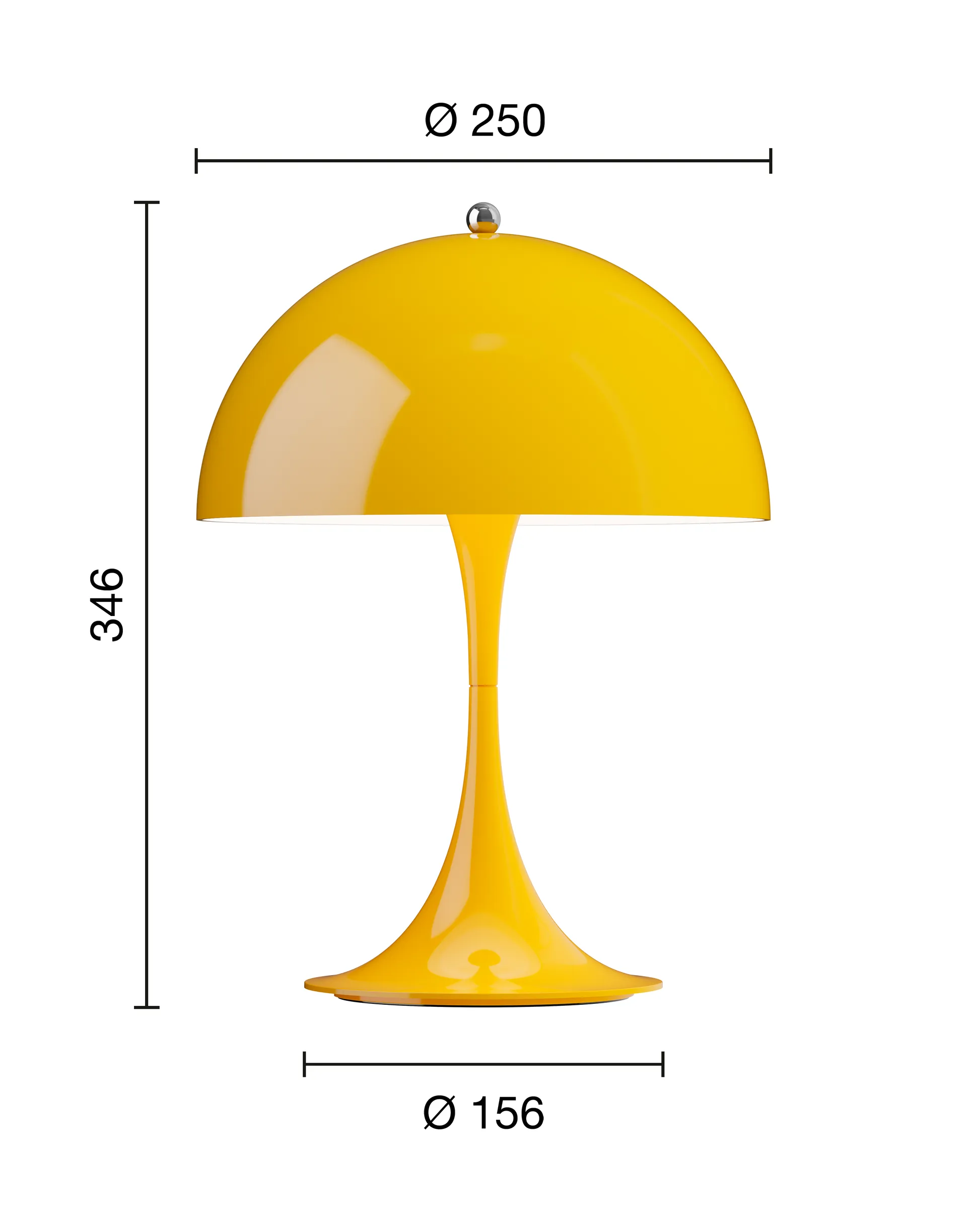 Lampada da tavolo Panthella 250 portable, Opaque yellow Louis Poulsen