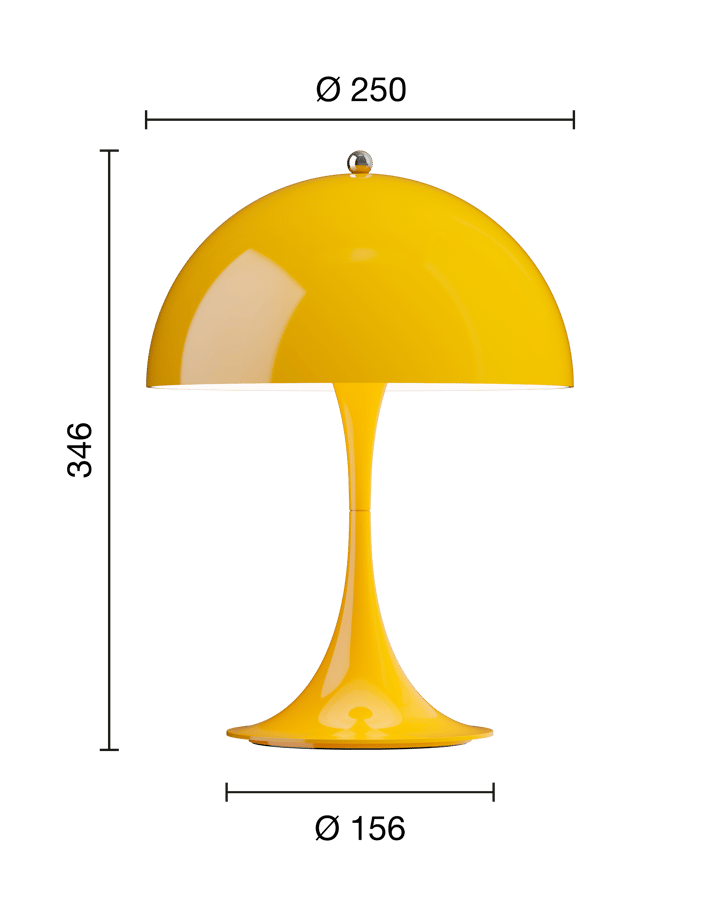 Lampada da tavolo Panthella 250 portable, Opaque yellow Louis Poulsen