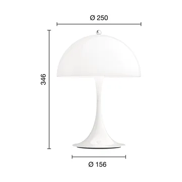Lampada da tavolo Panthella 250 portable V3 - Acrilico bianco opalino - Louis Poulsen