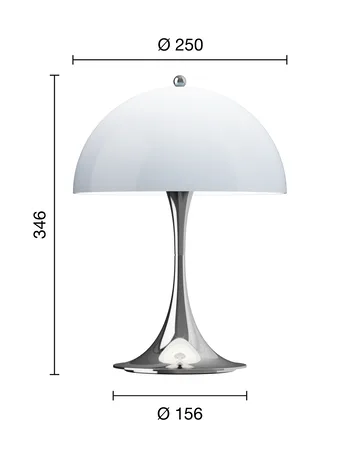 Lampada da tavolo Panthella 250 portable V3 - Chrome opal blue grey - Louis Poulsen
