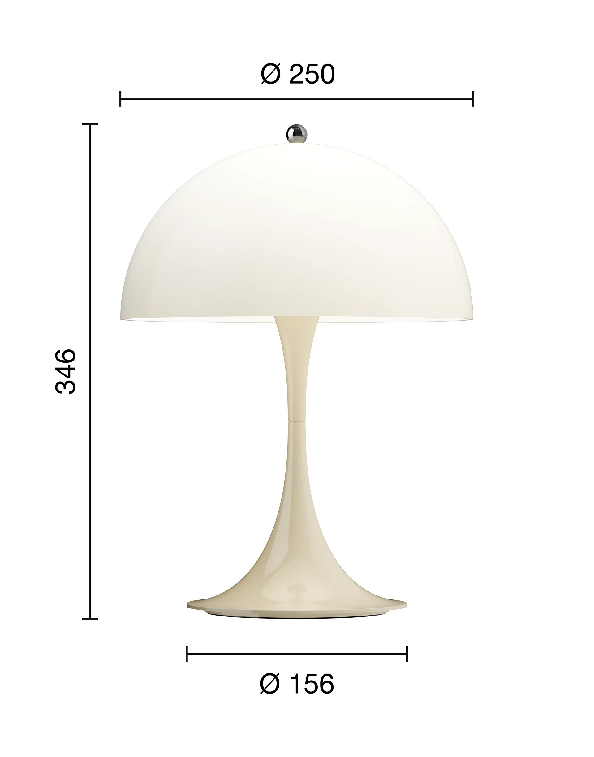 Lampada da tavolo Panthella 250 portable V3, Opal beige Louis Poulsen
