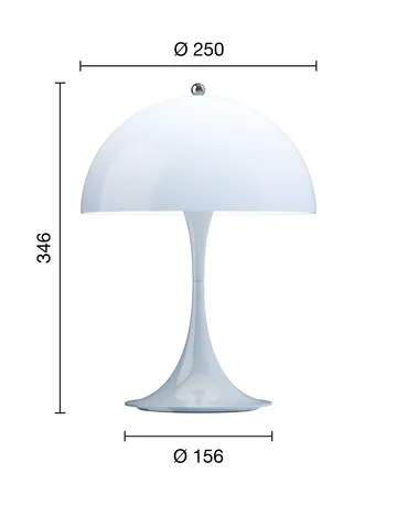 Lampada da tavolo Panthella 250 portable V3 - Opal pale blue - Louis Poulsen