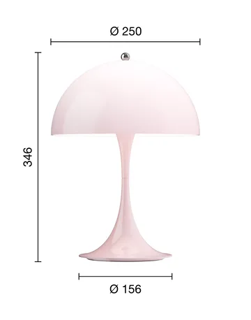 Lampada da tavolo Panthella 250 portable V3 - Opal pale rose - Louis Poulsen