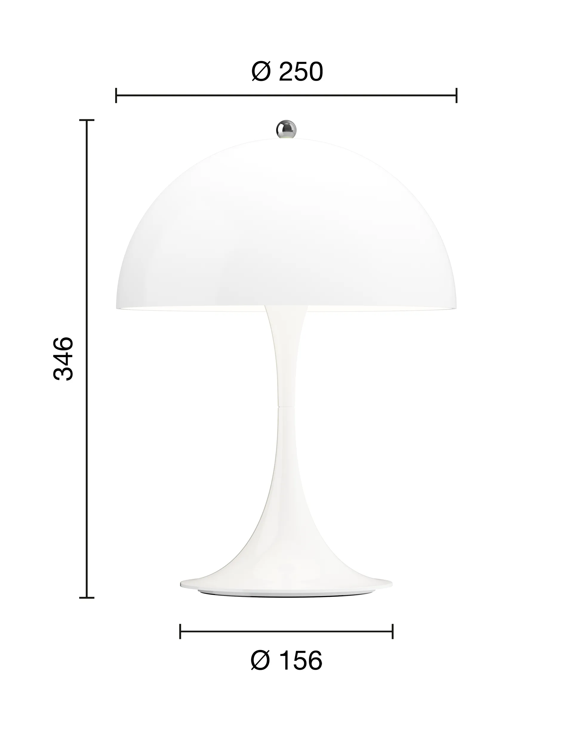 Lampada da tavolo Panthella 250 portable V3, Opal white Louis Poulsen
