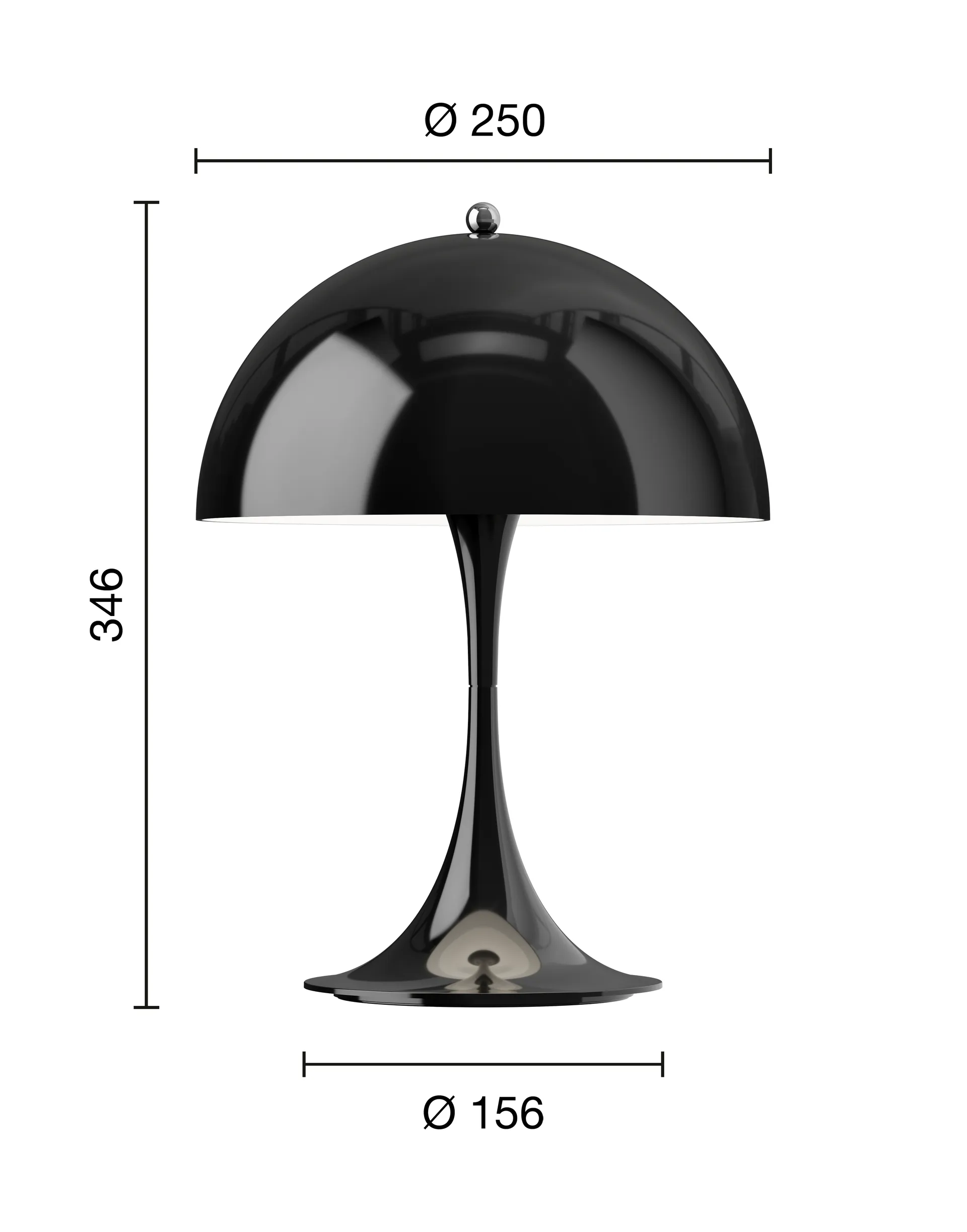 Lampada da tavolo Panthella 250 portable V3, Opaque black Louis Poulsen
